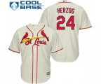 St. Louis Cardinals #24 Whitey Herzog Replica Cream Alternate Cool Base Baseball Jersey