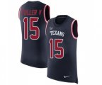 Houston Texans #15 Will Fuller V Limited Navy Blue Rush Player Name & Number Tank Top Football Jersey