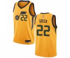 Utah Jazz #22 Jeff Green Swingman Gold Basketball Jersey Statement Edition