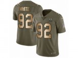 Green Bay Packers #92 Reggie White Limited Olive Gold 2017 Salute to Service NFL Jersey