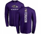 Baltimore Ravens #45 Jaylon Ferguson Purple Backer Long Sleeve T-Shirt