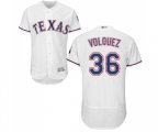 Texas Rangers #36 Edinson Volquez White Home Flex Base Authentic Collection Baseball Jersey