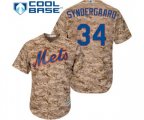 New York Mets #34 Noah Syndergaard Authentic Camo Alternate Cool Base Baseball Jersey