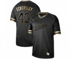 Oakland Athletics #43 Dennis Eckersley Authentic Black Gold Fashion Baseball Jersey
