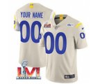 Los Angeles Rams ACTIVE PLAYER Custom 2022 Bone Super Bowl LVI Vapor Limited Stitched Jersey