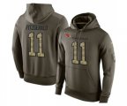Arizona Cardinals #11 Larry Fitzgerald Green Salute To Service Men's Pullover Hoodie