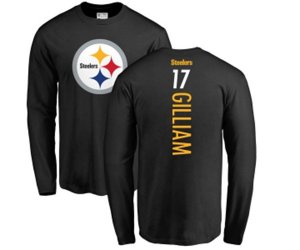 Pittsburgh Steelers #17 Joe Gilliam Black Backer Long Sleeve T-Shirt