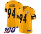 Pittsburgh Steelers #94 Tyson Alualu Limited Gold Inverted Legend 100th Season Football Jersey