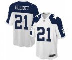 Dallas Cowboys #21 Ezekiel Elliott Game White Throwback Alternate Football Jersey