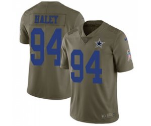 Dallas Cowboys #94 Charles Haley Limited Olive 2017 Salute to Service Football Jersey
