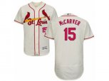St. Louis Cardinals #15 Tim McCarver Cream Flexbase Authentic Collection MLB Jersey
