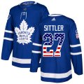 Toronto Maple Leafs #27 Darryl Sittler Authentic Royal Blue USA Flag Fashion NHL Jersey