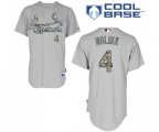 St. Louis Cardinals #4 Yadier Molina Authentic Grey USMC Cool Base Baseball Jersey