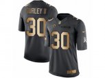 Los Angeles Rams #30 Todd Gurley Limited Black Gold Salute to Service NFL Jersey