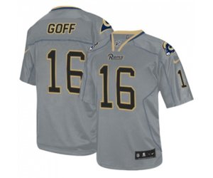Los Angeles Rams #16 Jared Goff Elite Lights Out Grey Football Jersey