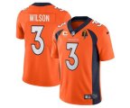Denver Broncos #3 Russell Wilson Orange With C Patch & Walter Payton Patch Vapor Untouchable Limited Stitched Jersey
