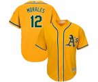 Oakland Athletics #12 Kendrys Morales Replica Gold Alternate 2 Cool Base Baseball Jersey