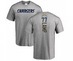 Los Angeles Chargers #77 Forrest Lamp Ash Backer T-Shirt