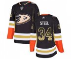 Anaheim Ducks #34 Sam Steel Authentic Black Drift Fashion Hockey Jersey