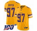 Minnesota Vikings #97 Everson Griffen Limited Gold Inverted Legend 100th Season Football Jersey