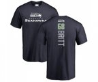 Seattle Seahawks #68 Justin Britt Navy Blue Backer T-Shirt