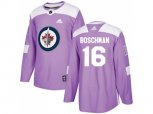 Winnipeg Jets #16 Laurie Boschman Purple Authentic Fights Cancer Stitched NHL Jersey