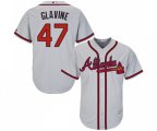 Atlanta Braves #47 Tom Glavine Replica Grey Road Cool Base Baseball Jersey