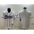Baltimore Ravens Blank White With Patch Cool Base Stitched Baseball Jersey
