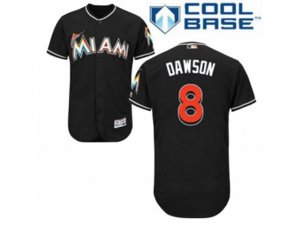 Miami Marlins #8 Andre Dawson Authentic Black Alternate 2 Cool Base MLB Jersey