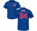 MLB Nike Chicago Cubs #34 Kerry Wood Royal Blue Name & Number T-Shirt