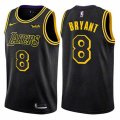 Los Angeles Lakers #8 Kobe Bryant Authentic Black City Edition NBA Jersey