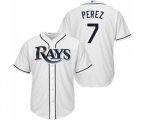 Tampa Bay Rays #7 Michael Perez Replica White Home Cool Base Baseball Jersey
