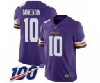 Minnesota Vikings #10 Fran Tarkenton Purple Team Color Vapor Untouchable Limited Player 100th Season Football Jersey