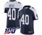 Dallas Cowboys #40 Bill Bates Navy Blue Throwback Alternate Vapor Untouchable Limited Player 100th Season Football Jersey