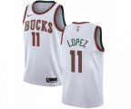 Milwaukee Bucks #11 Brook Lopez Swingman White Fashion Hardwood Classics Basketball Jersey