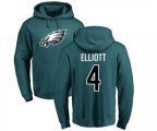 Philadelphia Eagles #4 Jake Elliott Green Name & Number Logo Pullover Hoodie