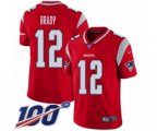 New England Patriots #12 Tom Brady Limited Red Inverted Legend 100th Season Football Jersey
