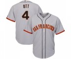 San Francisco Giants #4 Mel Ott Replica Grey Road Cool Base Baseball Jersey