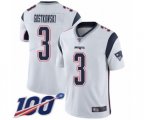 New England Patriots #3 Stephen Gostkowski White Vapor Untouchable Limited Player 100th Season Football Jersey