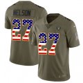 Oakland Raiders #27 Reggie Nelson Limited Olive USA Flag 2017 Salute to Service NFL Jersey
