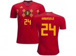 Belgium #24 Kabasele Red Soccer Country Jers