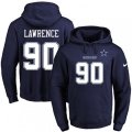 Dallas Cowboys #90 Demarcus Lawrence Navy Blue Name & Number Pullover Hoodie