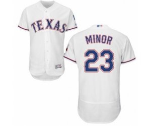 Texas Rangers #23 Mike Minor White Home Flex Base Authentic Collection Baseball Jersey
