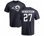 Los Angeles Rams #27 Darrell Henderson Navy Blue Name & Number Logo T-Shirt