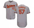 Baltimore Orioles #57 Hanser Alberto Grey Road Flex Base Authentic Collection Baseball Jersey