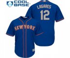 New York Mets #12 Juan Lagares Replica Royal Blue Alternate Road Cool Base Baseball Jersey