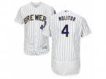 Milwaukee Brewers #4 Paul Molitor White Flexbase Authentic Collection MLB Jersey