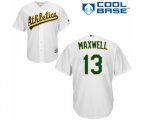 Oakland Athletics #13 Bruce Maxwell Replica White Home Cool Base Baseball Jersey
