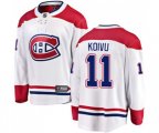 Montreal Canadiens #11 Saku Koivu Authentic White Away Fanatics Branded Breakaway NHL Jersey