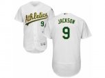 Oakland Athletics #9 Reggie Jackson White Flexbase Authentic Collection MLB Jersey